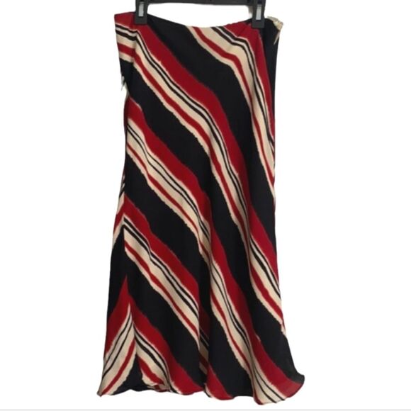 Lafayette 148 New York Dresses & Skirts - Lafayette 148 New York 100% Silk Black Red Tan Long Flowy Skirt Women Size 4